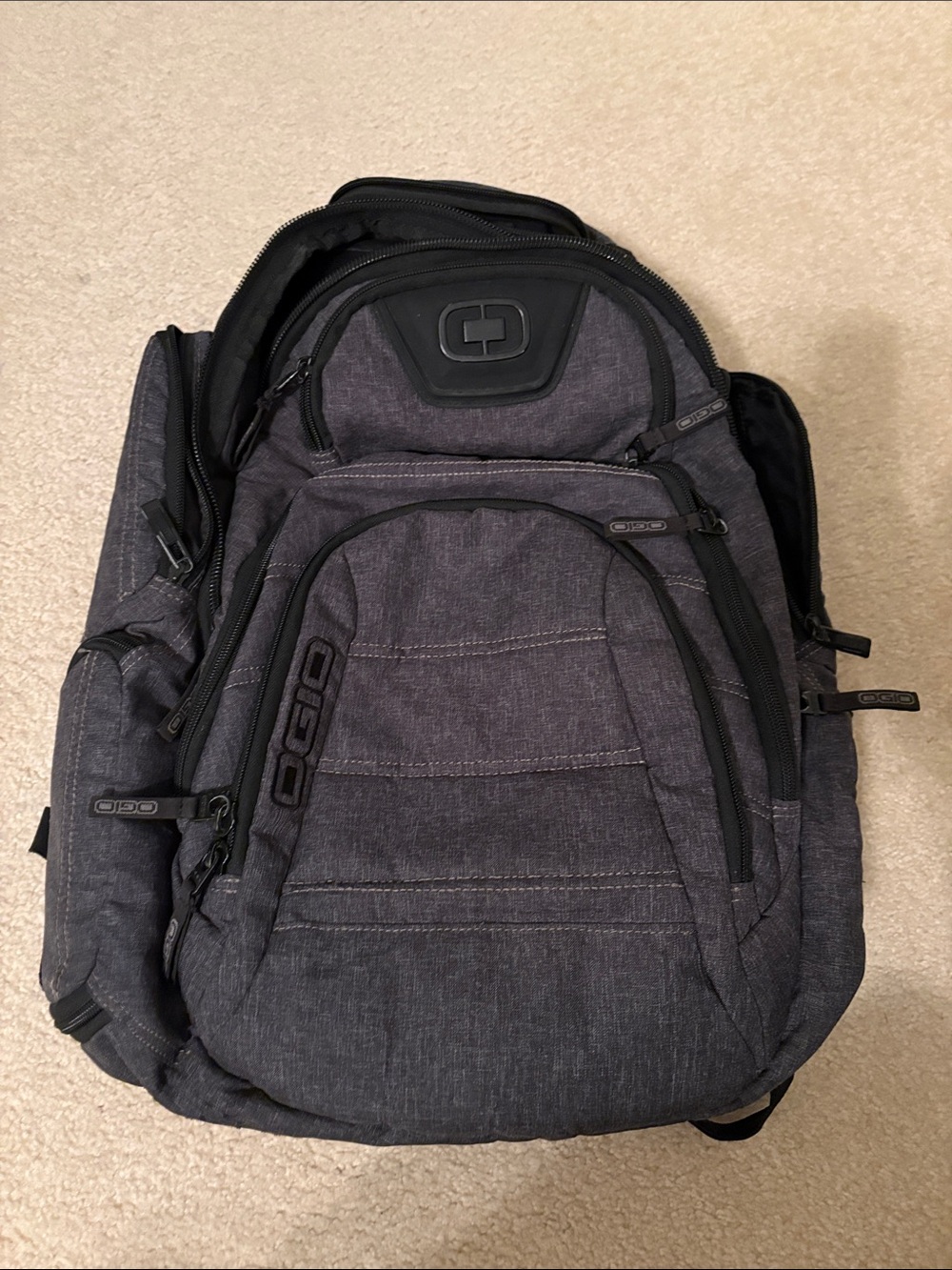 OGIO Men's Charcoal Black & Dark Gray Backpack - Tech Travel Pack